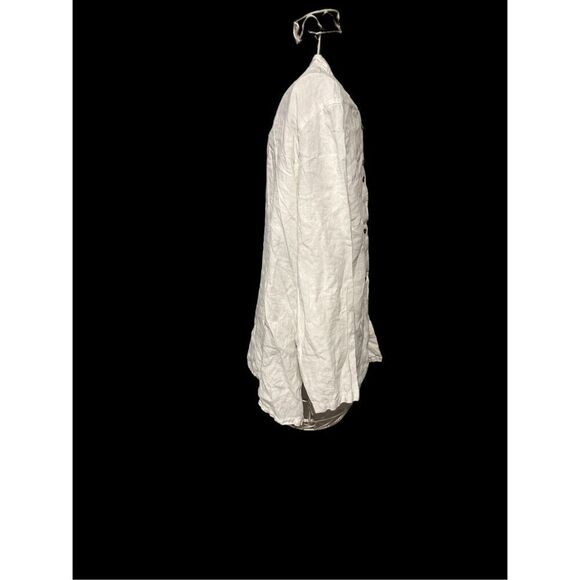 Beautiful J. Jill Love Linen Womens size medium beige white Long Sleeve Button D - Picture 3 of 8